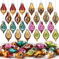 Havawish 24 Pcs Vintage Glass Christmas Ornament, Mini Reflector Decor