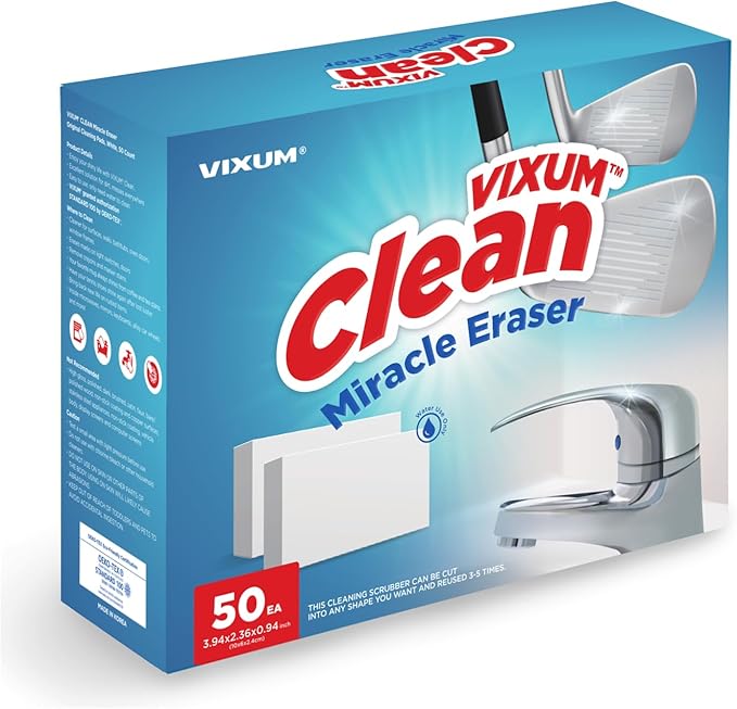 CLEAN Miracle Eraser Pads, 50 Count – Multi-Surface, Chemical-Free Cleaning Pads for Home