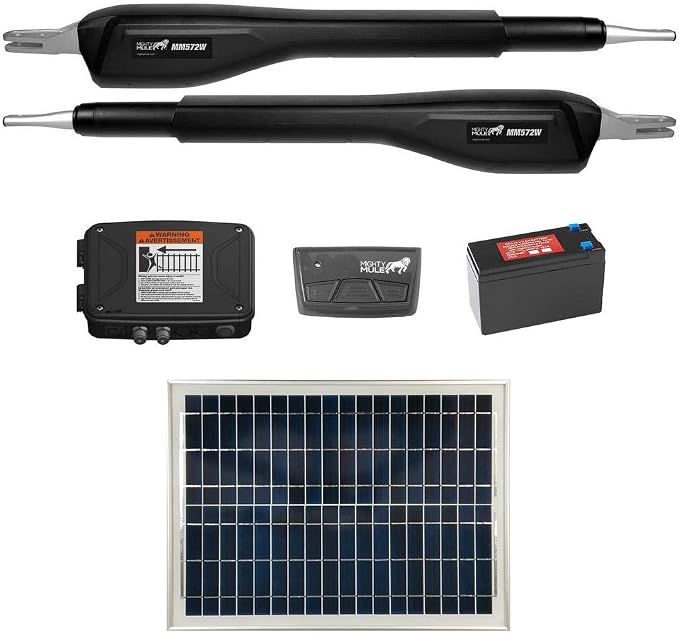 Mighty Mule MM572W Solar Package - Heavy Duty Dual Smart Gate Opener (20 Watt Solar Panel)