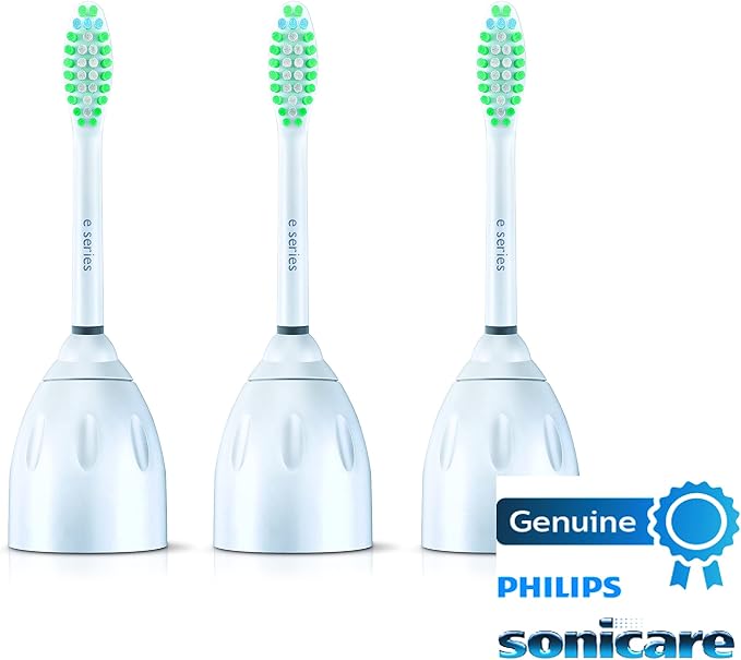 Philips Sonicare Genuine E-Series Replacement Toothbrush Heads, 3 Brush Heads, White, HX7023/64
