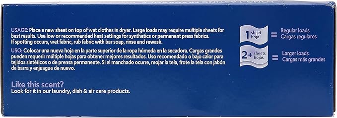 Clorox Fraganzia Fabric Softener Dryer Sheets, Lavender with Eucalyptus Scent, 210 Sheets Total in 105 Ct x 2 Pack, Wrinkle Reducing and Anti-Static Laundry Sheets for Soft Clothes