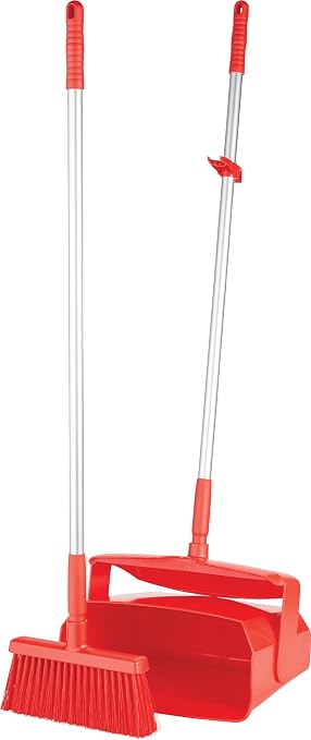 Remco Lobby Dust Pan and Broom Set,Red 62504-1 Each