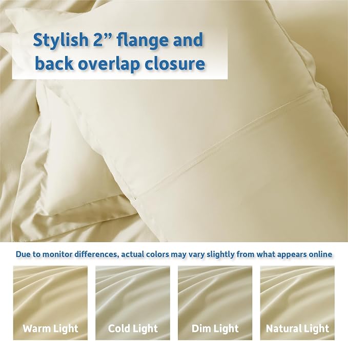 Nestl Vanilla Yellow Duvet Cover Queen Size - Soft Double Brushed Queen Duvet Cover Set, 3 Piece, with Button Closure, 1 Duvet Cover 90x90 inches and 2 Pillow Shams