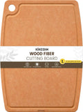 Kikcoin Wood Cutting Board, Cutting Boards for Kitchen Dishwasher Safe Non-slip Chopping Board with Juice Groove, Wood Fiber Composite Cutting Board with Hanging Hole, 17.3"*12.8"