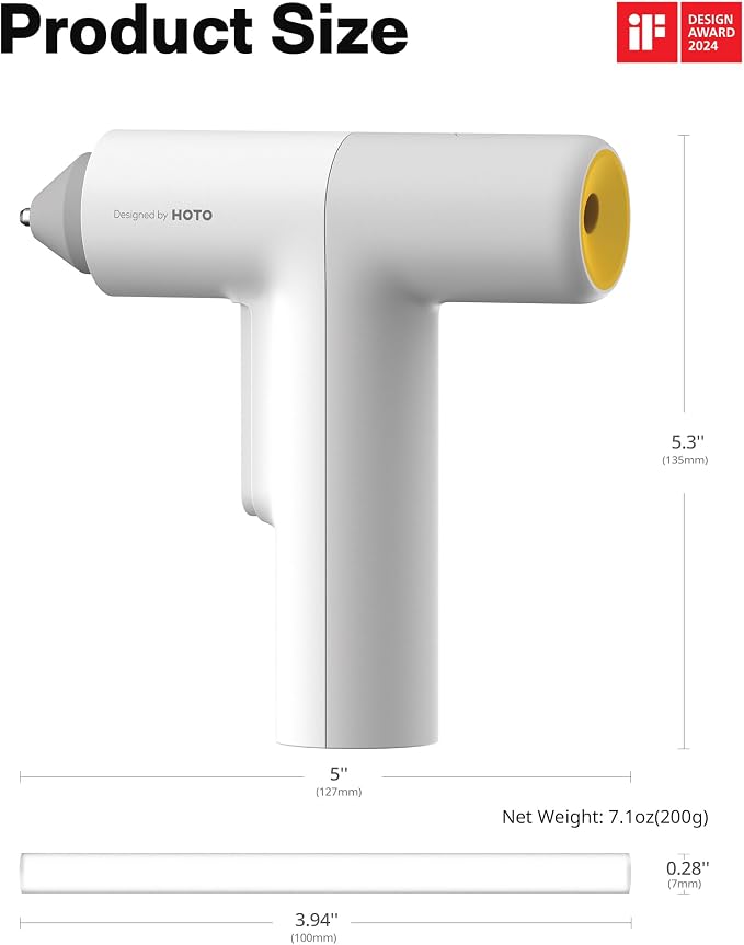 HOTO Cordless Auto Dispensing Glue Gun, Easyflow Hot Glue Gun with 40 Glue Sticks, 30s Fast Heating, 3000mAh USB-C Rechargeable, Anti-Scald & Anti-Drip, Ideal for DIY Crafts, Home Repairs & Decoration