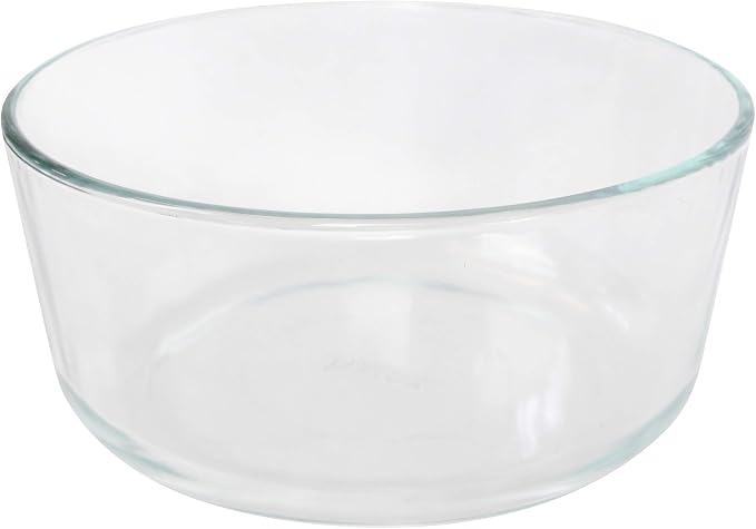 Pyrex 7203 7-Cup Glass Bowl and 7402-PC Red Lid (4-Pack) - Made in USA | Clear Visibility | BPA-Free Plastic | Refrigerator & Freezer Safe | Easy Cleaning | Meal Preparation
