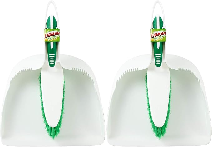 Libman Dust Pan and Brush Set | Portable Cleaning Brush | Mini Broom and Dustpan | Handheld | 2-Pack