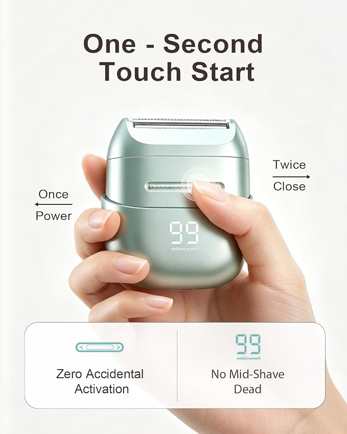 Electric Shaver for Women Waterproof Mini Electric Razors for Women - Cordless Foil Shaver for Hair Removal, Legs, Face, Body, Bikini,Sensitive Skin, Razor for Teen Girls (Green, Premium)