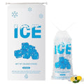 100 PACK 20 lb. Plastic Ice Bags with Cotton Draw String 14 x 28 Inch Heavy-Duty Plastic Ice Storage Bags with Draw String (2.8mil Thickness, Ice Cube pattern) | Heavy-Duty Plastic Ice Storage Bags with Draw String (2.8mil Thickness, Ice Cube pattern)