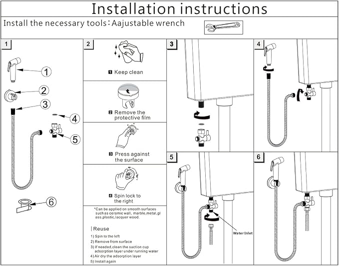 Handheld Bidet Sprayer for Toilet, Muslim Shower Bidet Attachment for Toilet, Cloth Diaper Toilet Sprayer, Jet Spray for Toilet with Bidet Hose for Feminine Wash