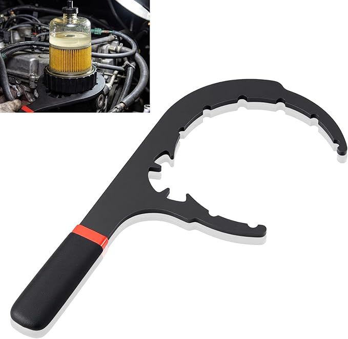 1 Pcs 5'' Diesel Fuel Filter Wrench, Compatible with Davco 61090, Diesel Pro 230, 232, 233, 234, 242, 243, Shop Pro ST, Class 4 5 6 Truck, Pickup Truck, Oil Filter Removal Tool, Red and Black