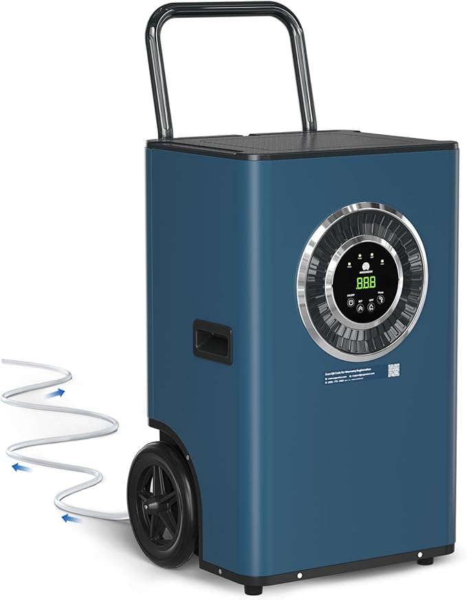 ARGENDON 170 Pints LGR Commercial Dehumidifier with Pump and Drain Hose for Large Spaces up to 2100 sq.ft, Basement Dehumidifiers for Water Damage Restoration, Industry Use, 5-Years Warranty