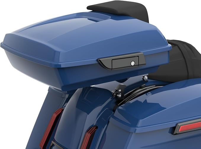Advanblack Road Glide Tour Trunk Pack Billiard Blue Razor Tour Trunk Pack Backrest Pad for '97-'25 Harley Touring Road King Street Glide Electra Glide CVO models