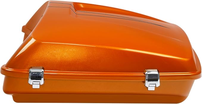 5.5" Razor Motorcycle Trunk W/Latch Key Fit For Harley 2014-2025 Touring CVO Road King Street Glide Electra Glide Ultra Limited Pack Amber Shiskey W/Black Line