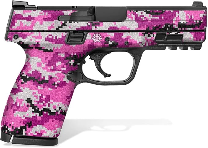 Textured Vinyl Decal Skin Kit for Smith & Wesson M&P M2.0 9mm/.40 4" Compact (Digital Camo - Pink)