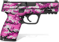 Textured Vinyl Decal Skin Kit for Smith & Wesson M&P M2.0 9mm/.40 4" Compact (Digital Camo - Pink)