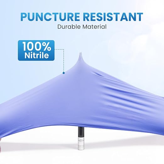 Borje Nitrile Exam Gloves Small, 100 Count Disposable Gloves, Iris Blue | Latex-Free Powder-Free, Food Safe, Cooking, Cleaning