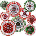 Outus 9 Pcs Christmas Hanging Decorations Paper Fans Ugly Sweater