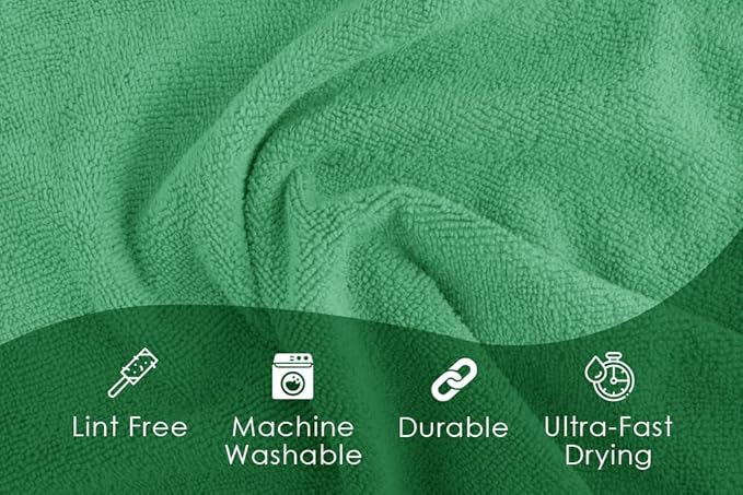 Avalon Towels Microfiber Cleaning Cloths (Value Pack of 48) - Size 16 x 16 Inches, Highly Absorbent Cleaning Rags, Lint Free, Reusable and Washable, Microfiber Towels for Cars