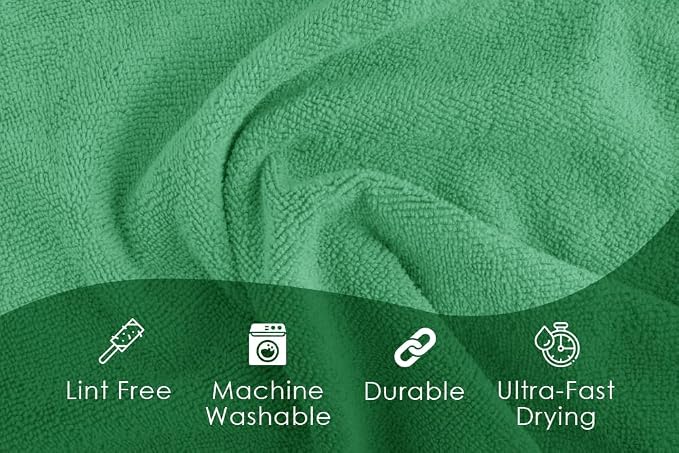 Avalon Towels Microfiber Cleaning Cloths (Value Pack of 36) - Size 16 x 16 Inches, Highly Absorbent Cleaning Rags, Lint Free, Reusable and Washable, Microfiber Towels for Cars
