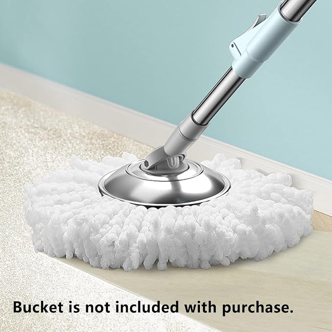 Standard Size 6-Pack Spin Mop Refills Replacement for 360° Spin Mop Systems | White Round Easy-Cleaning Spin Mop with Bucket Head – Reusable & Deep-Cleaning,High-Absorbency