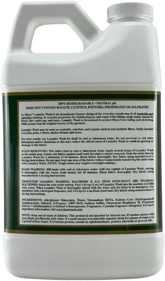 Le Blanc® Evergreen Woods Laundry Wash – Luxury Laundry Cleanser for Everyday Clothing- 64 oz. (1 pack)