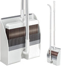 Broom and Dustpan Combo Set for Home, Soft Bristles Angle Broom, Dust Pan with Comb Teeth, Long Handle Upright Standing Sweep Set for Room Kitchen Office,Magnetic~Lock
