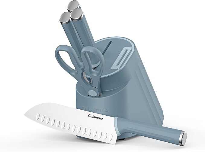 Artisan Elite Stainless Steel Cutlery 6 Piece Knife Block Set, Blue