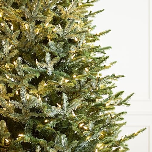 Balsam Hill European Silver Fir - Elegant Artificial Christmas Tree with True Needle Foliage Available Unlit or with LED Clear Lights, LED Clear, 9'