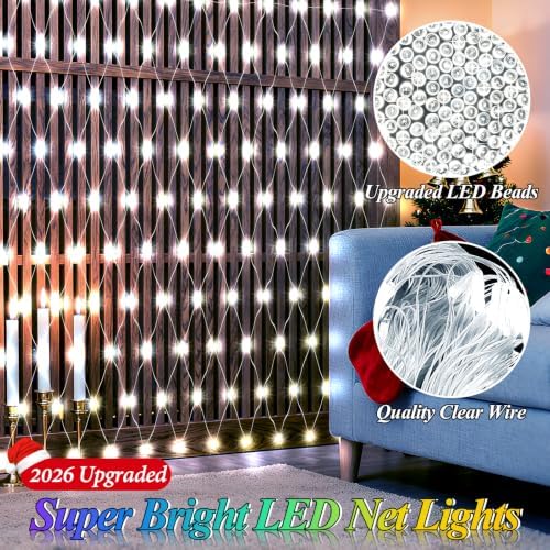 400LED Net Lights Outdoor, 13ft x 13ft Large Christmas Net Lights 8 Modes
