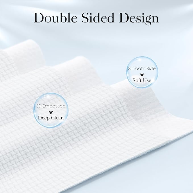 Fygrip 2 Pack of 50 count XL Disposable Face Towels 10” x 12”, 100% Viscose Fibre, Soft & Skin Friendly Face Towelettes Disposable, Facial Tissue Wipes for Women Cleansing