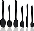 6-piece Silicone Spatula Heat Resistant Kitchen Spatulas Basting Brush for Non Stick Cooking and Baking, Flexible Spatula, Dishwasher Safe, Rubber Spatula - Black
