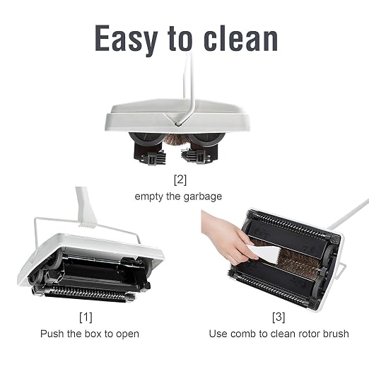 Broom and Dustpan Set for Home, Long Handle Lightweight 180 Degree Rotating Broom Indoor and Carpet Sweeper, Floor Sweeper