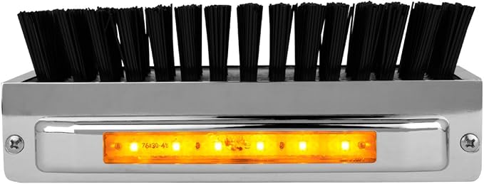 GG Grand General Chrome Aluminum 7-1/2" (L) x 2-5/8" (H) x 3" (D) Boot Caddies, black brush w/amber/clear led, 98981