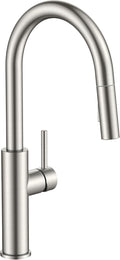 FORIOUS Kitchen Faucet with Pull Down Sprayer, Classic Brushed Nickel, Single Handle High Arc Stainless Steel Kitchen Sink Faucet, 1 or 3 Hole Deck Mount for RV, Bar, Farmhouse, Laundry, Outdoor