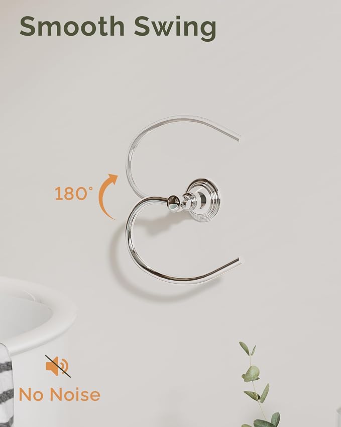 Towel Ring, Stainless Steel Hand Towel Holder for Bathroom Wall Mount, Heavy Duty Towel Hanger for Kitchen, Bath, RV(Chrome)
