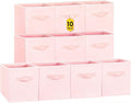 Storage Cubes- 11 Inch Cube Storage Bins for Organizing Shelves - Nursery Closet Organization Bins for Clothes Blanket - 10 Pack Collapsible Decorative Storage Box for Magazines (Pink)