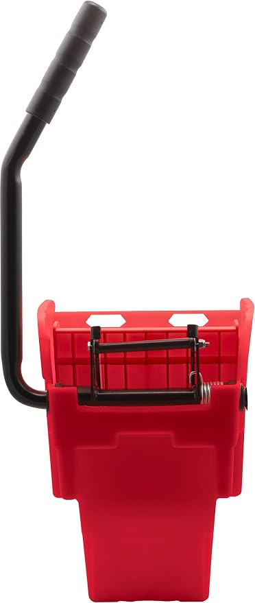 SPARTA OmniFit Mop Bucket System, Durable Mop Bucket, Side Press Wringer, and Soiled Water Insert, Floor Cleaning Essentials for Commercial and Home Use, 35 Qt Capacity, 1 Count, Red