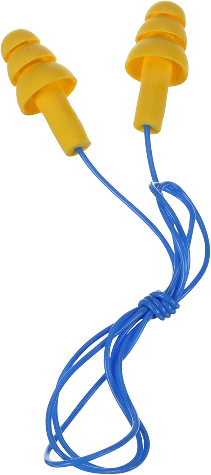 3M E-A-R UltraFit Corded Ear Plugs 340-4004, 100-Pair, Yellow, Poly Bag 3404004