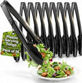 Plastic Tongs for Serving (Pack of 36) 9 Inch - Heavy-Duty Hard Plastic Reusable or Disposable Serving Tongs for Catering, Dinner Parties, Banquets, Buffets, Events, Weddings and Everyday Use, Black