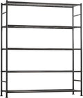 Sakugi Storage Shelves - 5 Tier Shelf Organizer, Heavy Duty Garage Shelving Unit with Leveling Feet, Stable Metal Shelves Organizer for Pantry, Kitchen and Closet, 46.3" W x 12.6" D x 60.3" H, Black