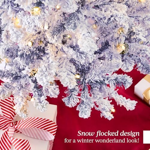 Best Choice Products Pre-Lit Lavender Christmas Tree, 9ft Artificial Flocked Full Fir Tree, Holiday Decoration w/ 900 Lights, 2,094 Branch Tips