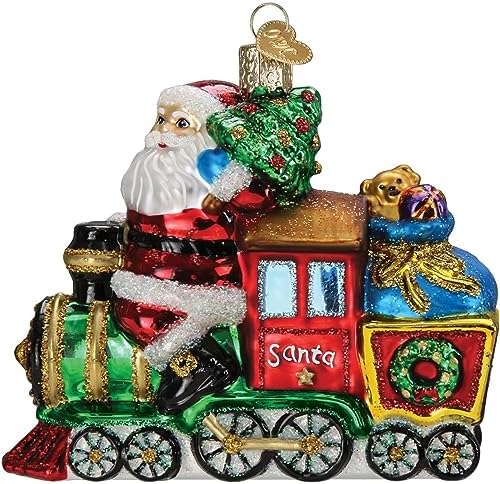 Old World Christmas Santa On Locomotive Tree Ornament