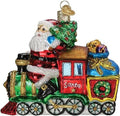 Old World Christmas Santa On Locomotive Tree Ornament