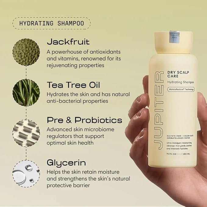 Jupiter Hydrating Shampoo and Conditioner Set – Moisturizing, Nourishing, and Strengthening Hair Care – Daily Scalp & Hair Hydration – Color-Safe, Sulfate-Free, Paraben-Free, 14 fl. oz. each