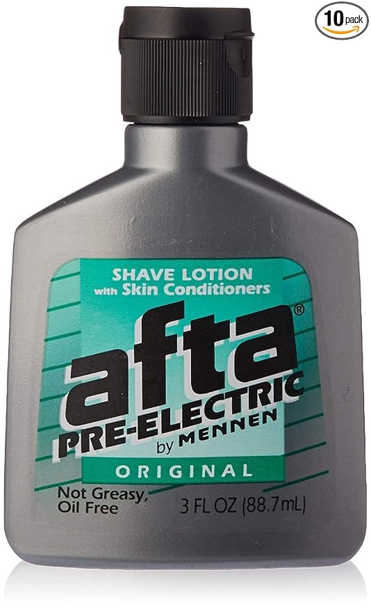 AFTA Shave Lotion with Skin Conditioners, Pre-Electric by Mennen, Original, Not Greasy, Oil Free, 3 FL OZ - 10 Pack