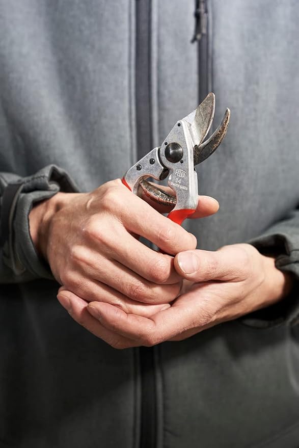 Felco F 14 Pruning Shears – 7.1" Garden Clippers for Small Hands with Bypass & Anvil Blades | Hand Pruners for Gardening | Garden Tool Cutter with Forged Alloy Steel Build, Lightweight Swiss Design