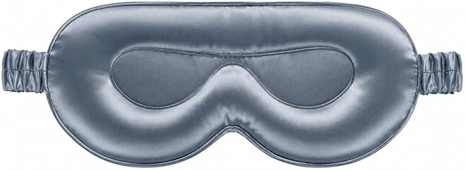 Blissy Silk Sleep Mask - 100% Mulberry 22-Momme - Grey - Profile
