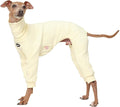 D Doggy Star Italian Greyhound Clothes, Brushed Fleece Turtleneck All in One, Stretchy and Cozy (S,Brshd FLC Cream)