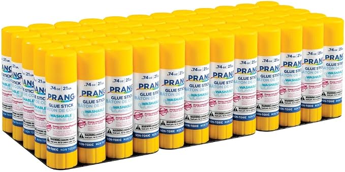 Prang Washable Glue Stick, Clear, 0.74 oz., 60 Count